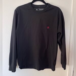 Vans unisex black rose embroidered long sleeve shirt